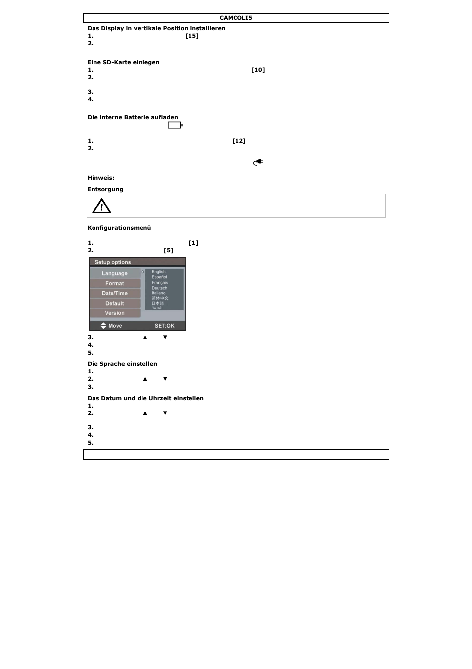 Velleman CAMCOLI5 User Manual | Page 31 / 37