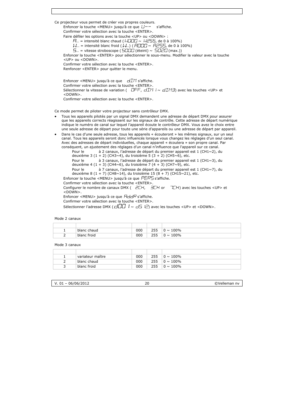 Velleman LX102 User Manual | Page 20 / 37