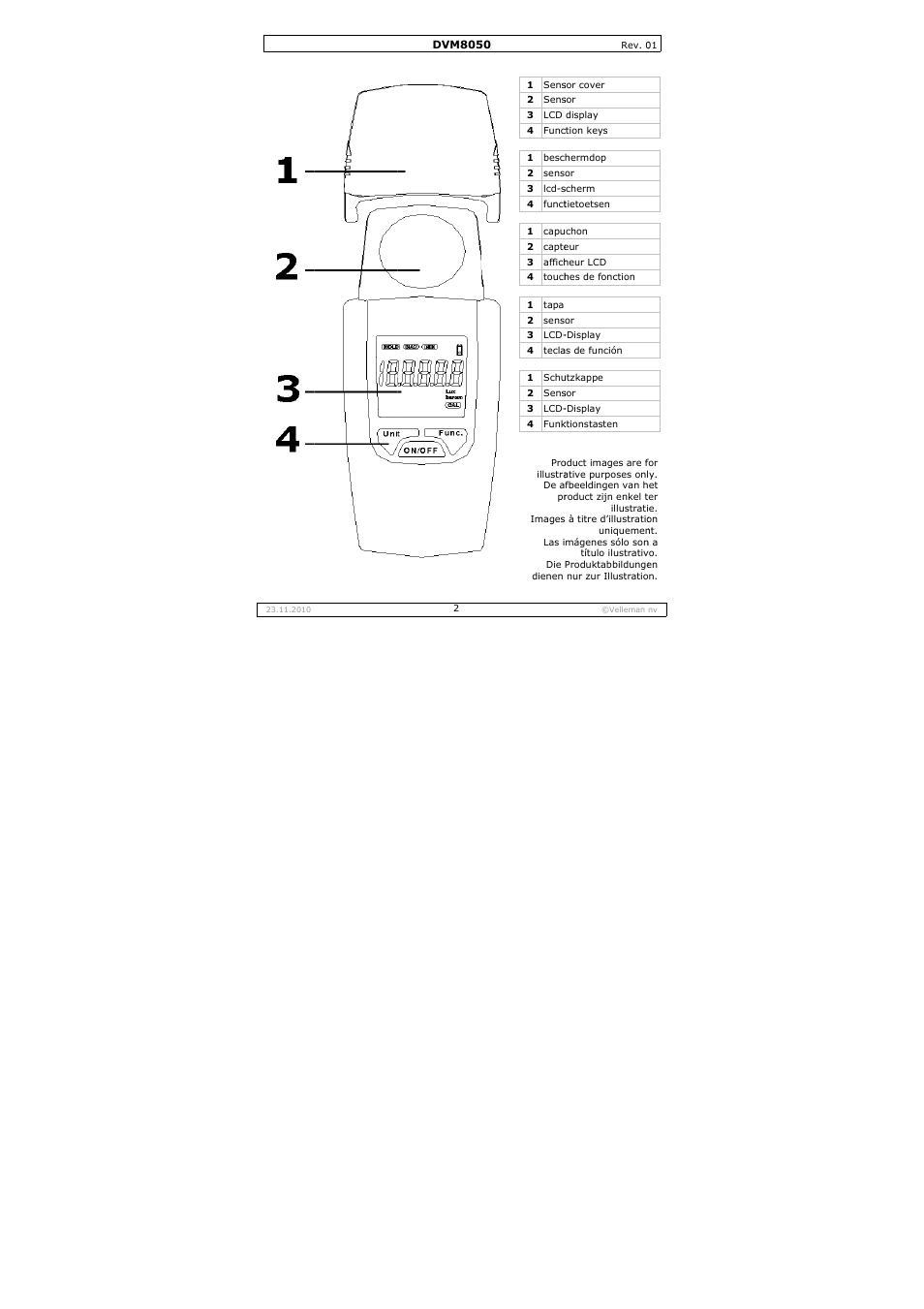 Velleman DVM8050 User Manual | Page 2 / 28