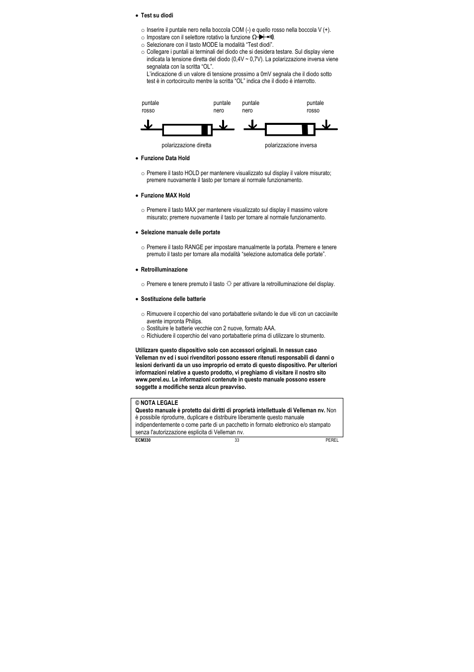 Velleman ECM330 User Manual | Page 33 / 36