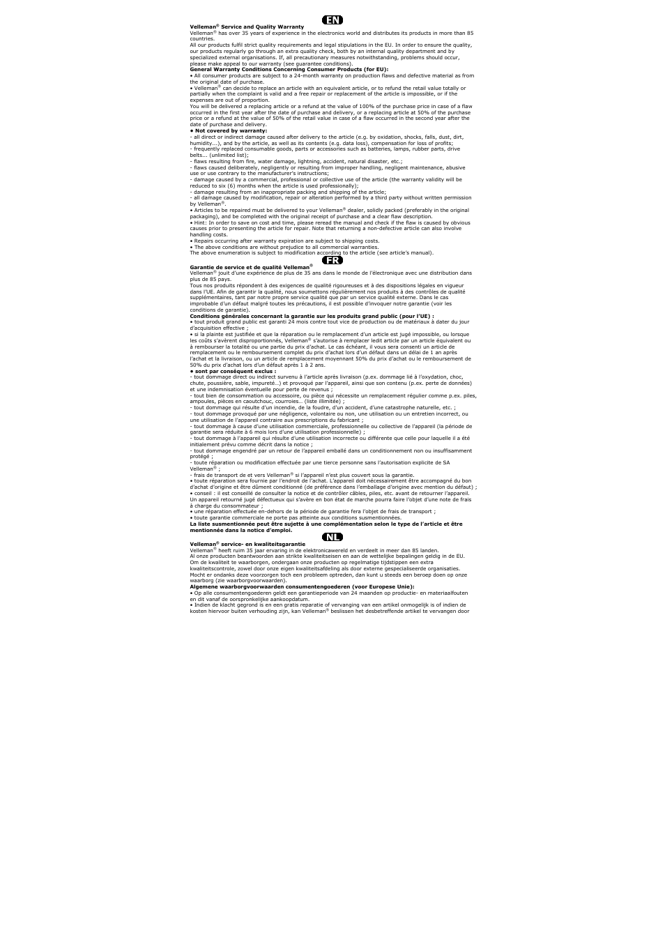 Velleman ECM330 User Manual | Page 34 / 36