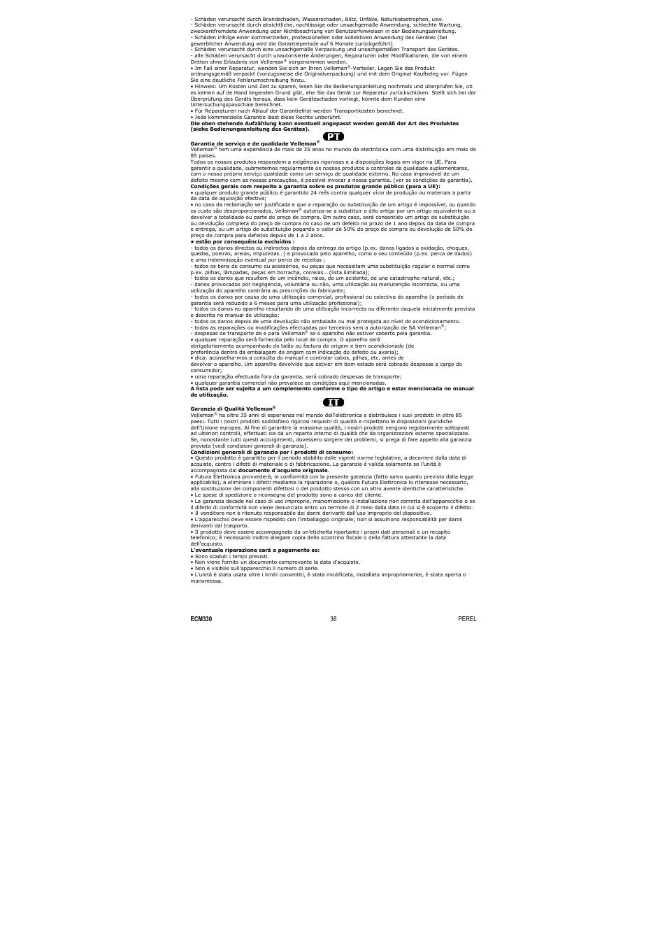 Velleman ECM330 User Manual | Page 36 / 36