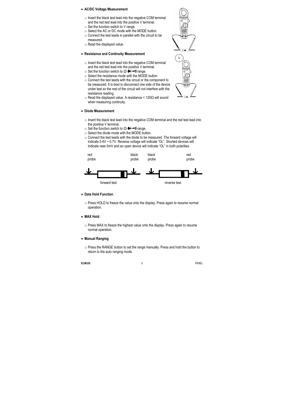 Velleman ECM330 User Manual | Page 5 / 36