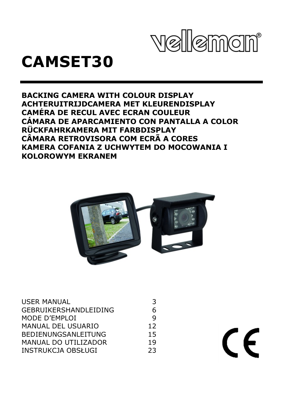 Velleman CAMSET30 User Manual | 30 pages