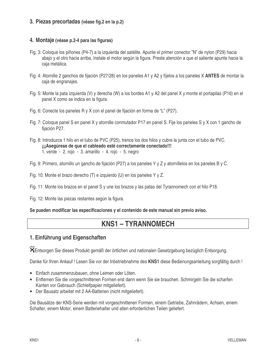Kns1 – tyrannomech | Velleman KNS1 User Manual | Page 8 / 9