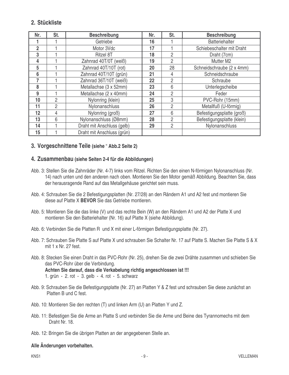 Velleman KNS1 User Manual | Page 9 / 9
