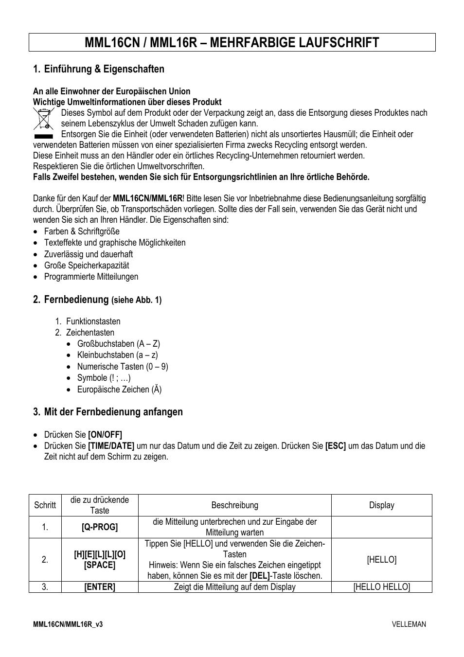 Mml16cn / mml16r – mehrfarbige laufschrift | Velleman MML16CN User Manual | Page 60 / 76