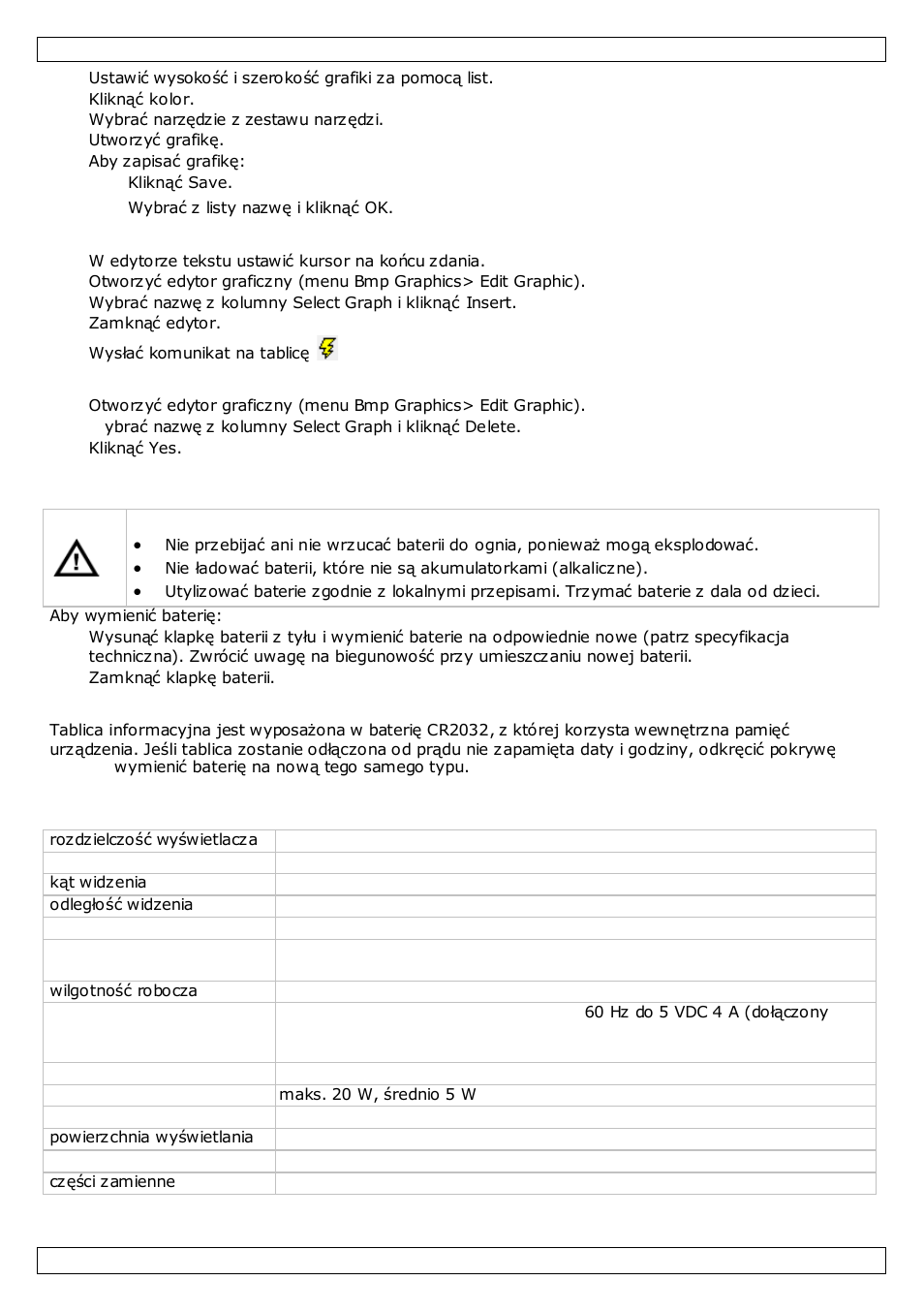 Baterie, Specyfikacja techniczna | Velleman MML16MC User Manual | Page 70 / 74