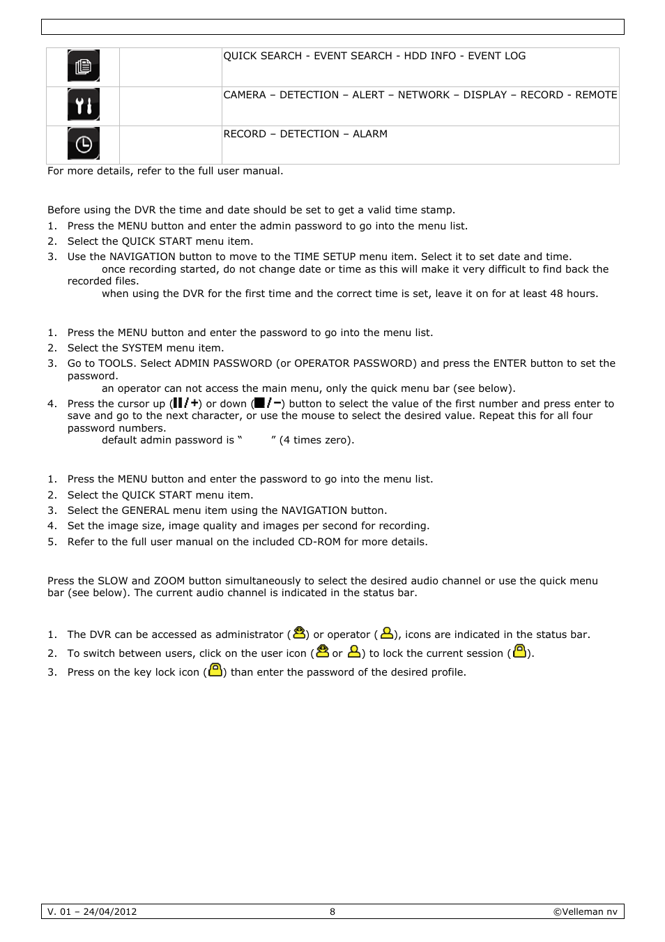 Velleman CCTVPROM14 User Manual | Page 8 / 49