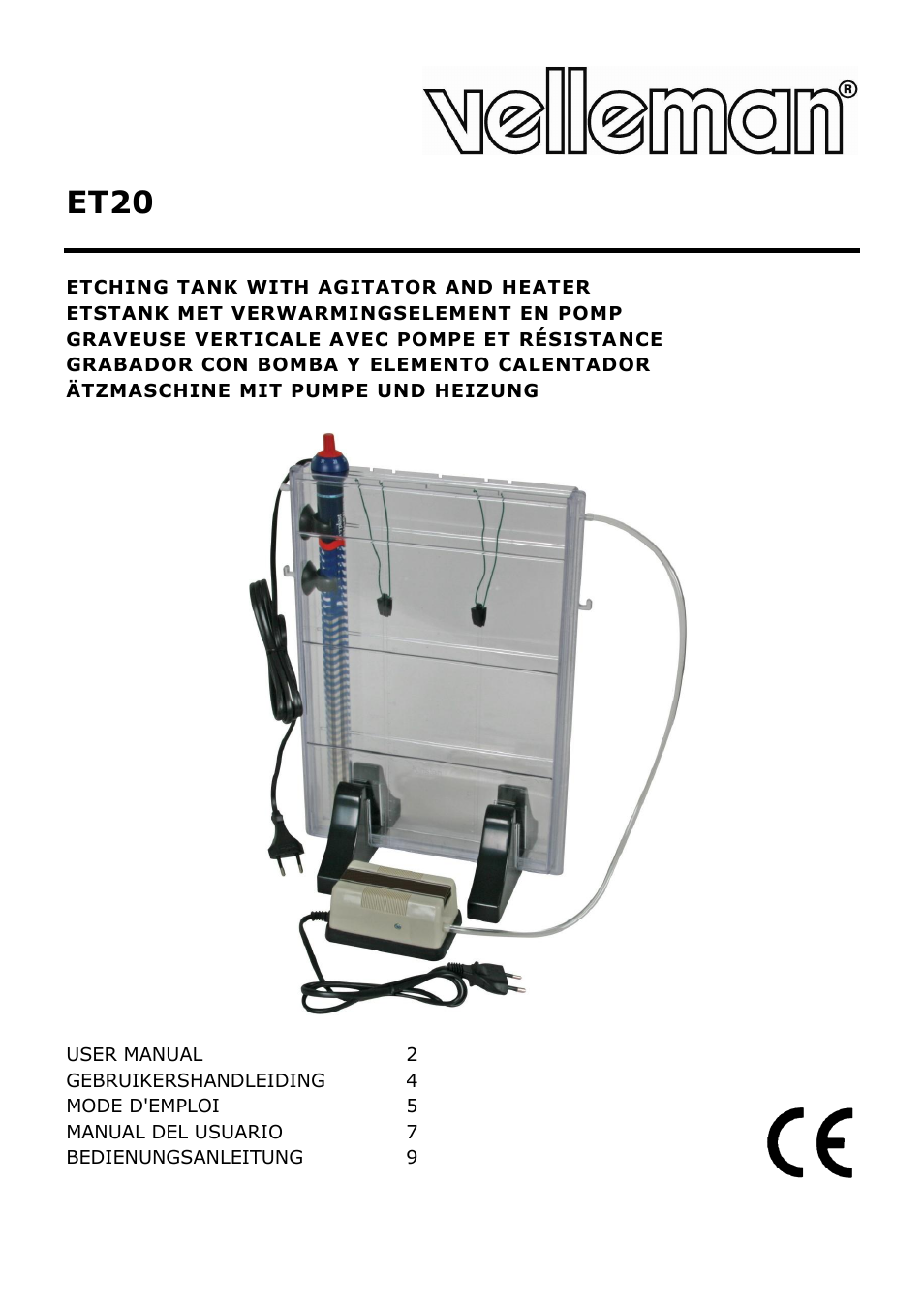 Velleman ET20 User Manual | 12 pages