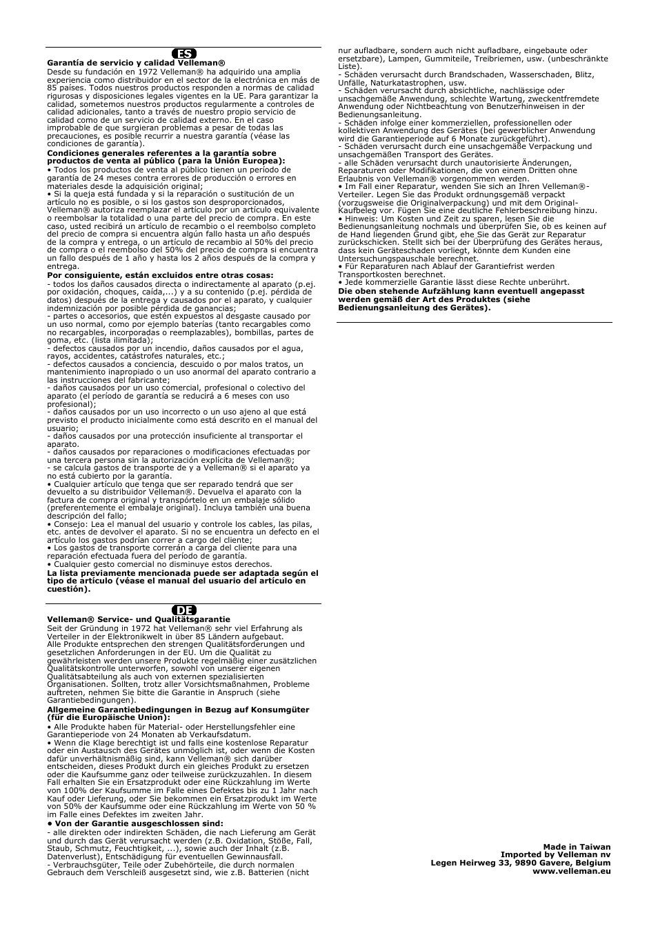 Velleman ET20 User Manual | Page 12 / 12