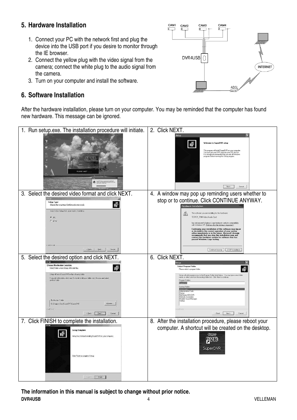 Velleman DVR4USB User Manual | Page 4 / 12