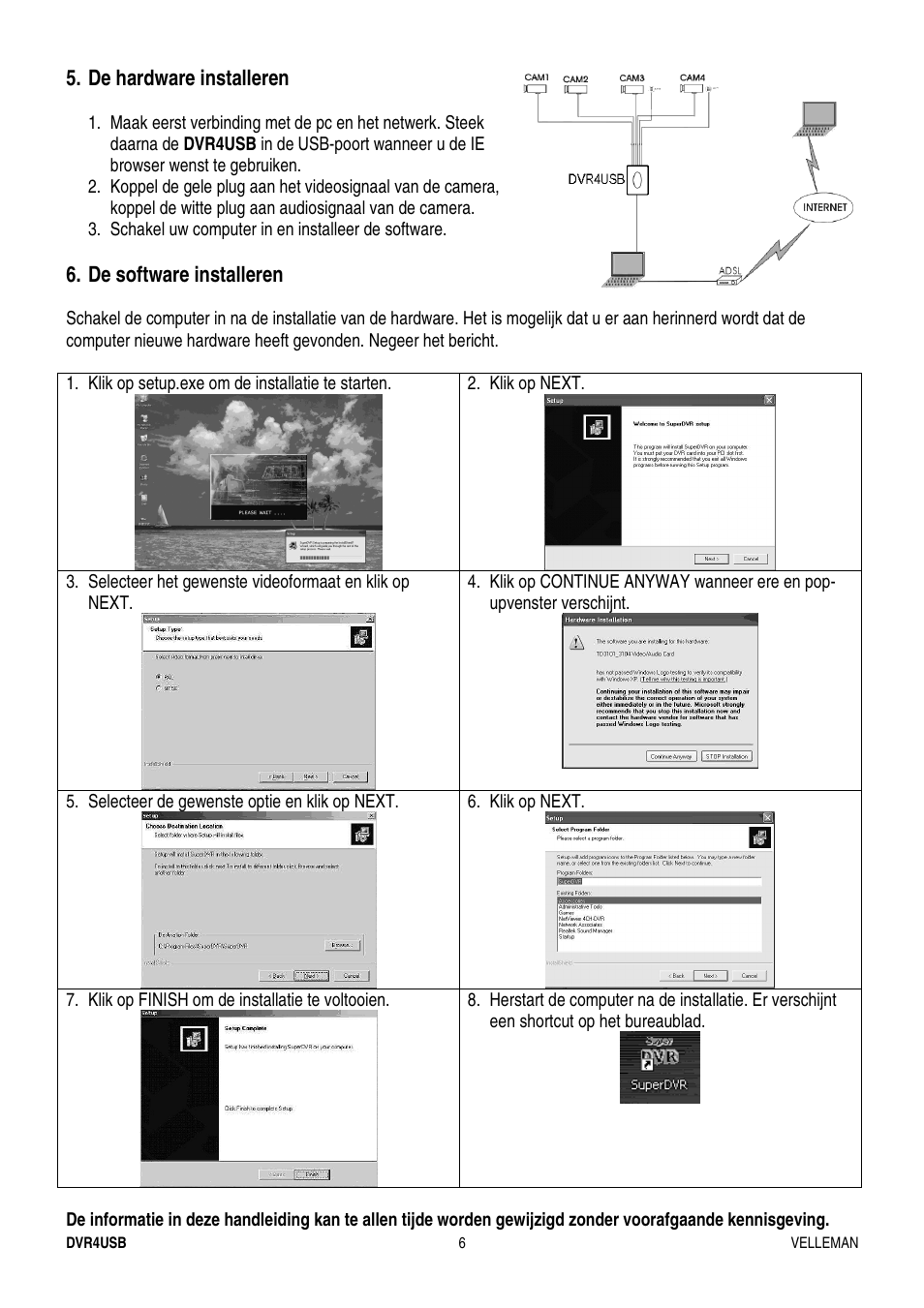 Velleman DVR4USB User Manual | Page 6 / 12