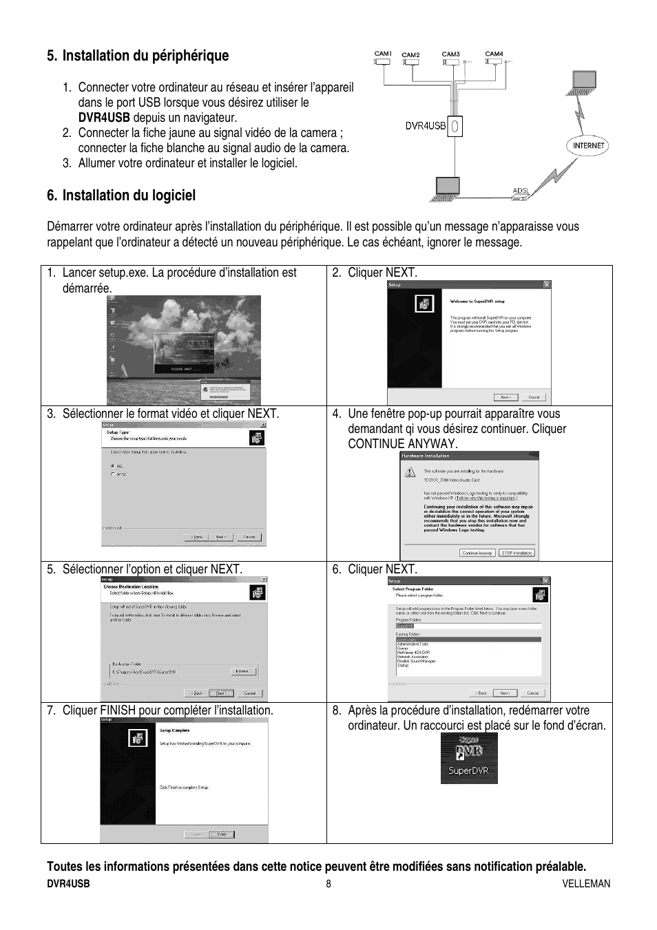 Velleman DVR4USB User Manual | Page 8 / 12