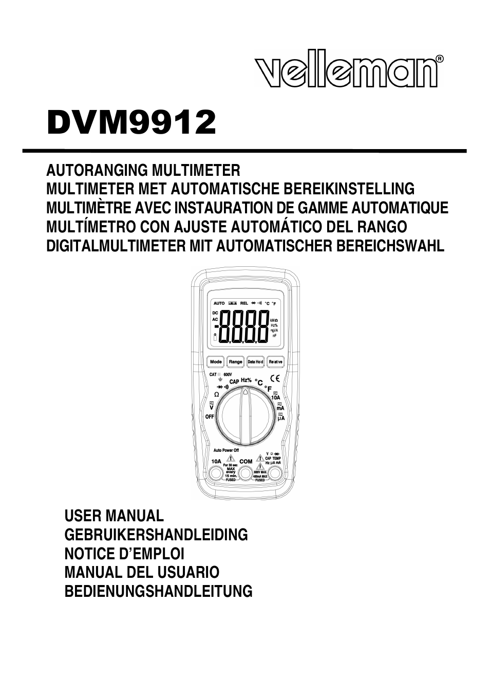 Velleman DVM9912 User Manual | 53 pages
