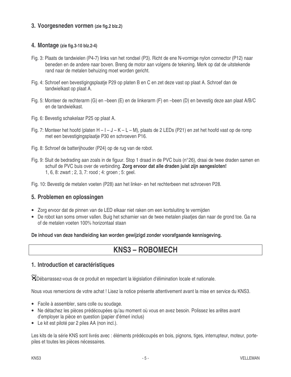Kns3 – robomech | Velleman KNS3 User Manual | Page 5 / 9