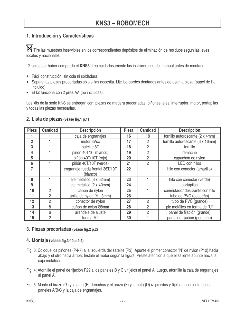Kns3 – robomech | Velleman KNS3 User Manual | Page 7 / 9