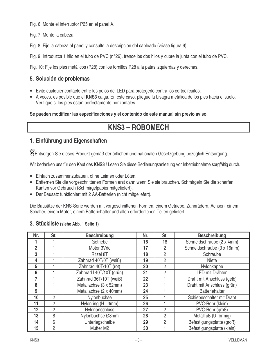Kns3 – robomech | Velleman KNS3 User Manual | Page 8 / 9
