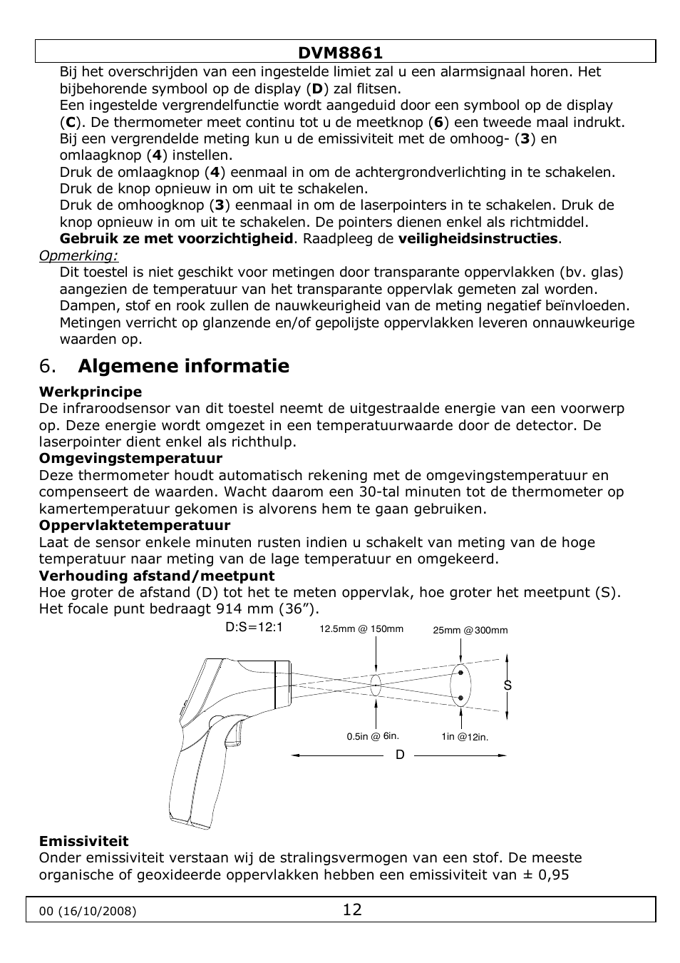 Algemene informatie | Velleman DVM8861 User Manual | Page 12 / 32