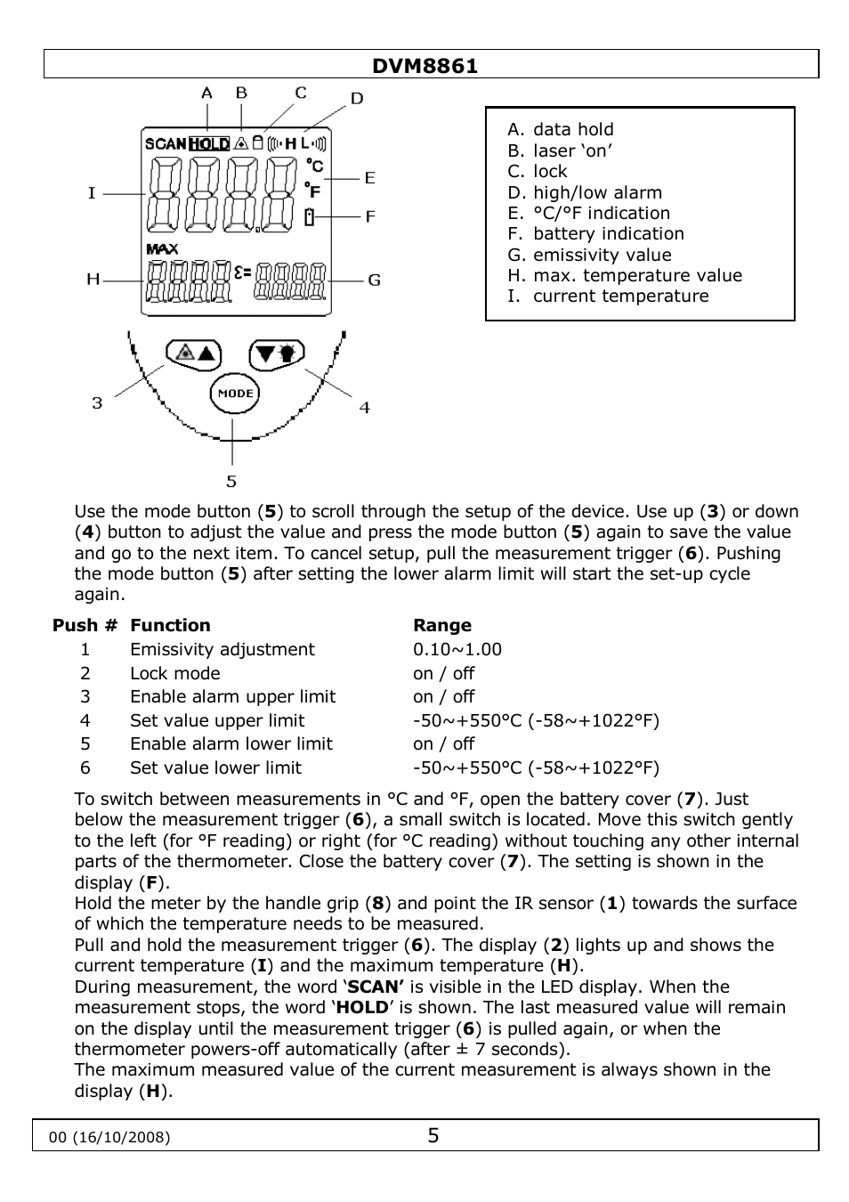 Velleman DVM8861 User Manual | Page 5 / 32