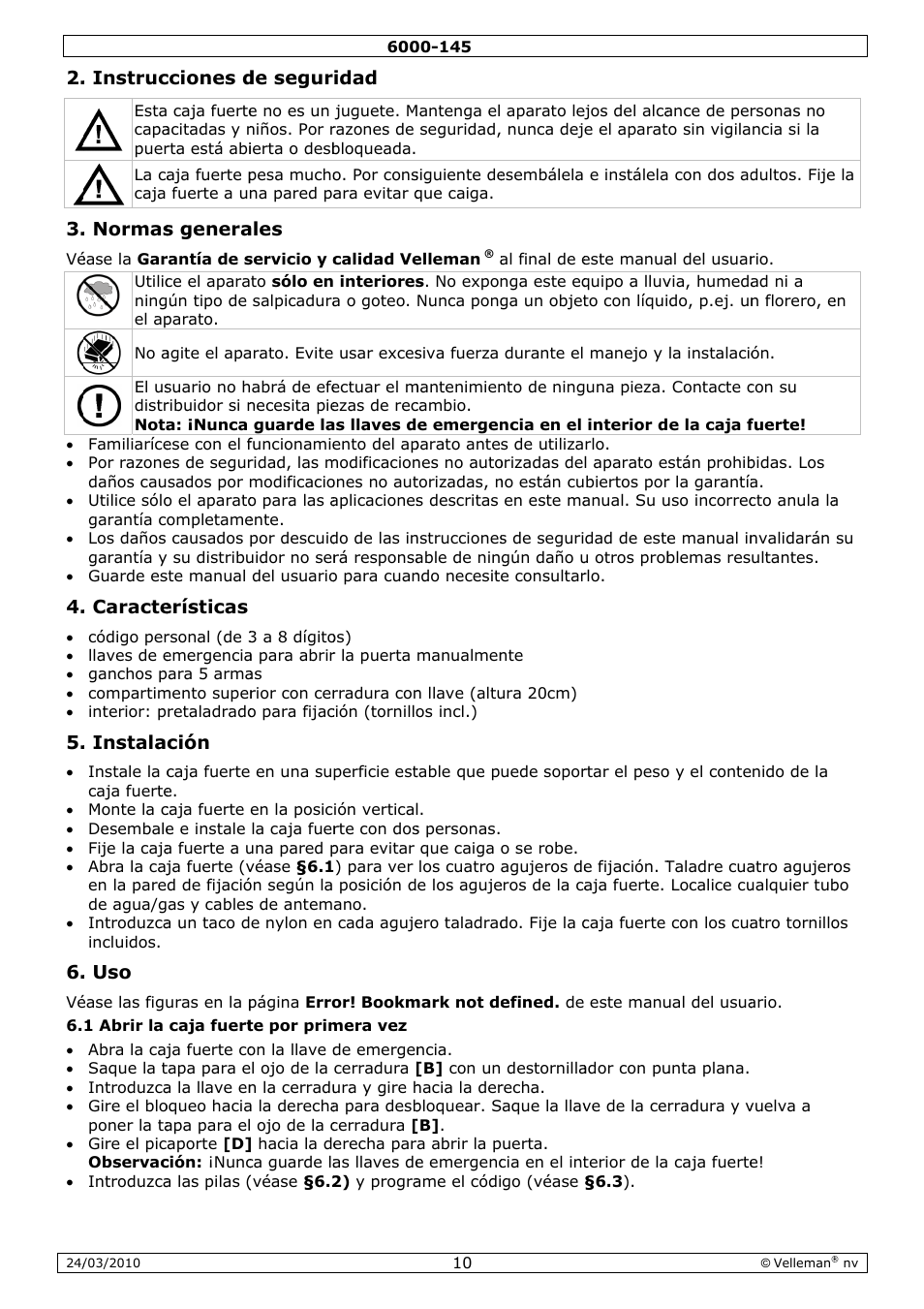 Velleman 6000-145 User Manual | Page 10 / 19