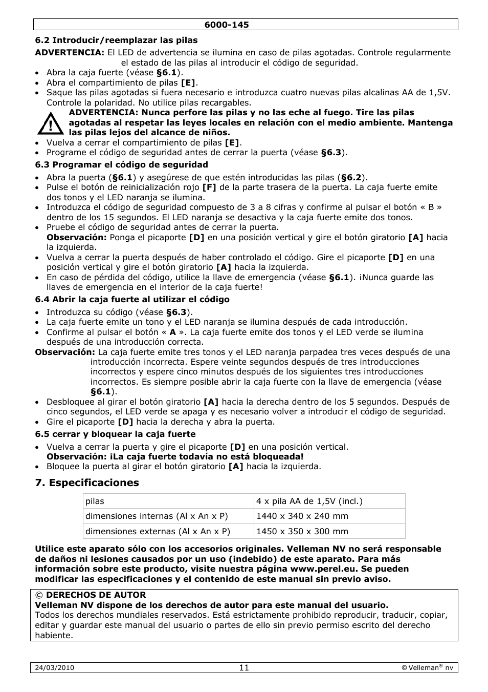 Velleman 6000-145 User Manual | Page 11 / 19