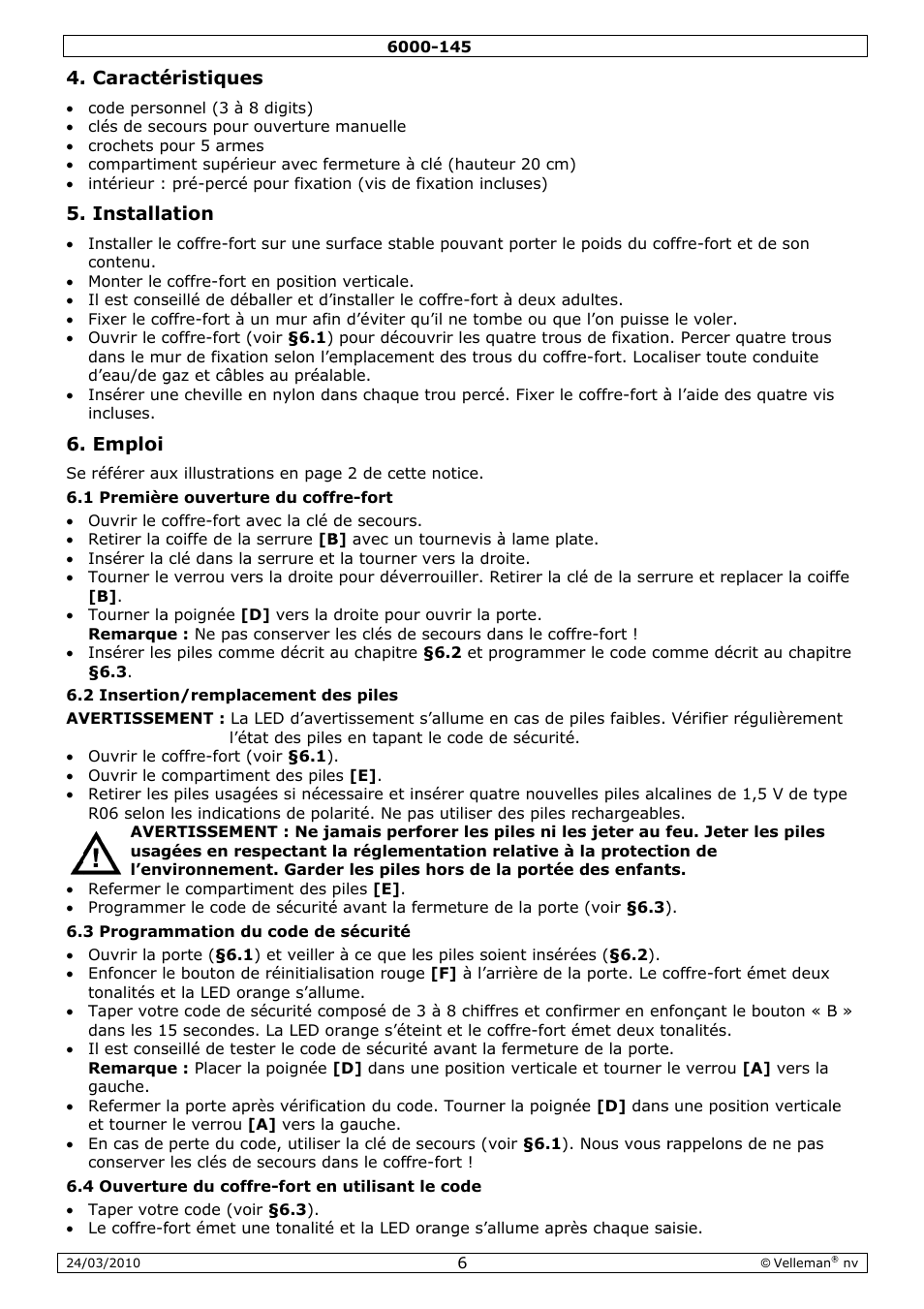 Velleman 6000-145 User Manual | Page 6 / 19