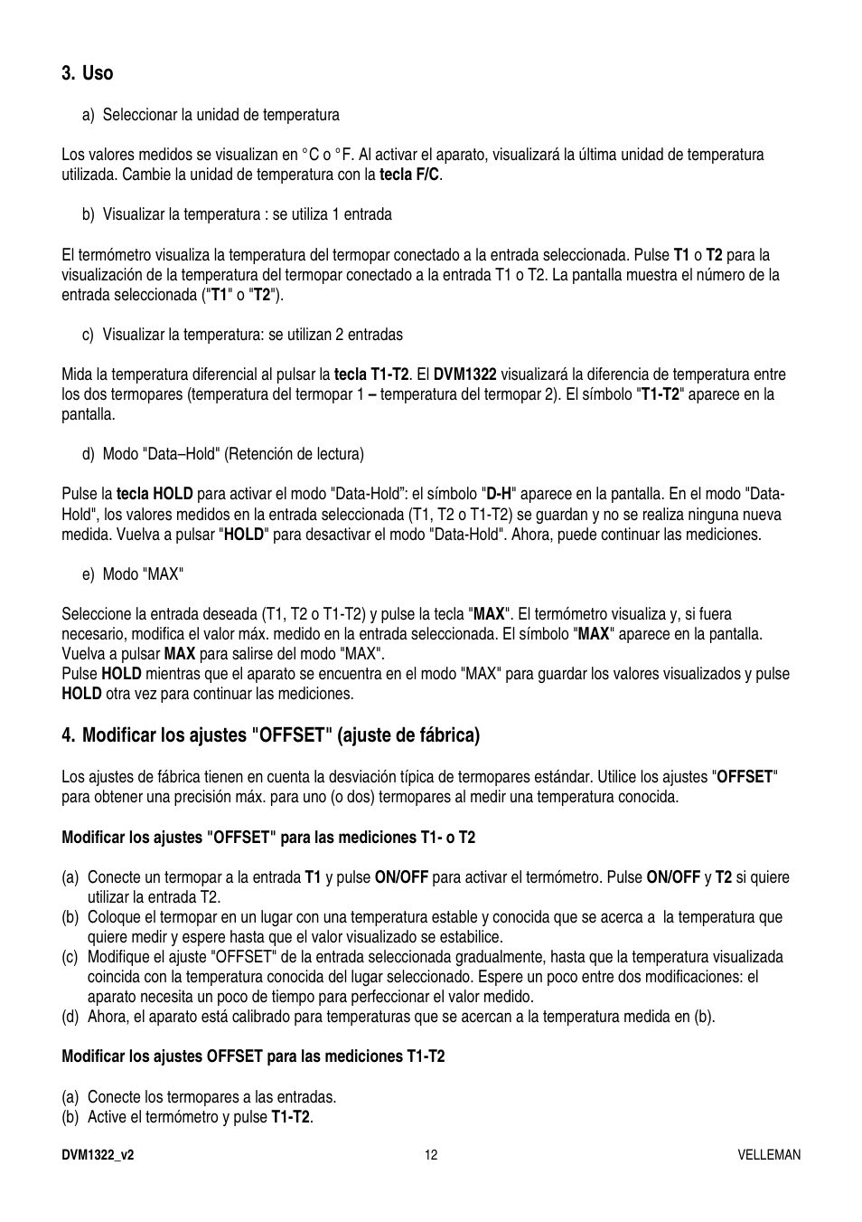 Velleman DVM1322 User Manual | Page 12 / 19