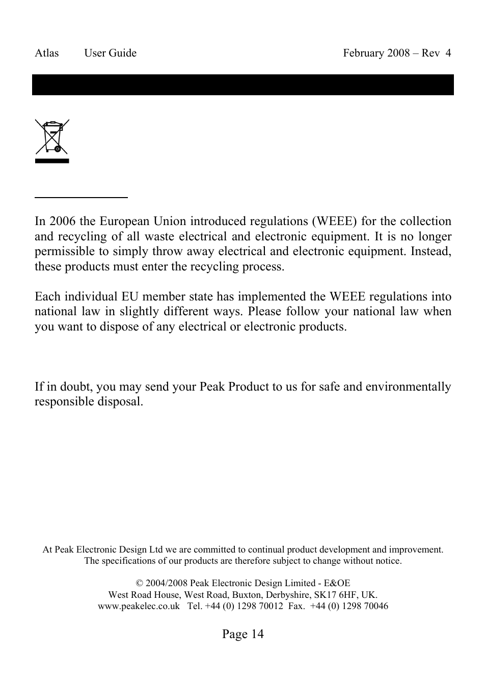 Appendix d - disposal information | Velleman ESR70 User Manual | Page 14 / 14