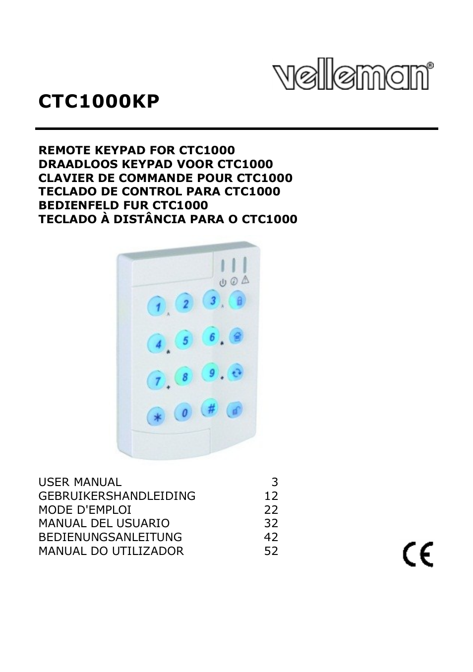 Velleman CTC1000KP User Manual | 69 pages