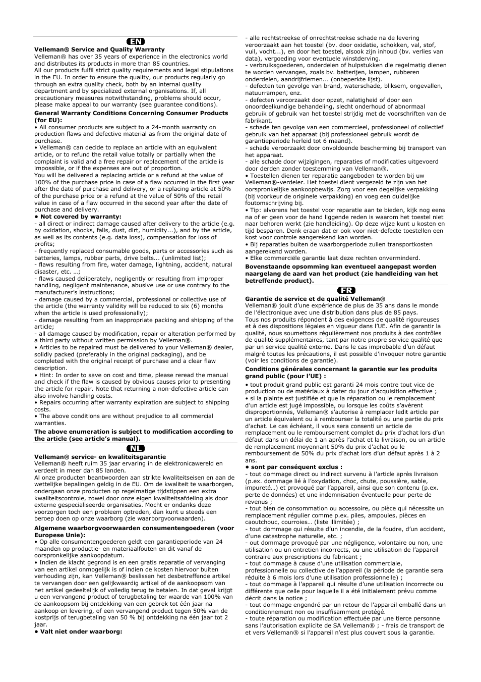 Velleman DVM1000 User Manual | Page 40 / 41