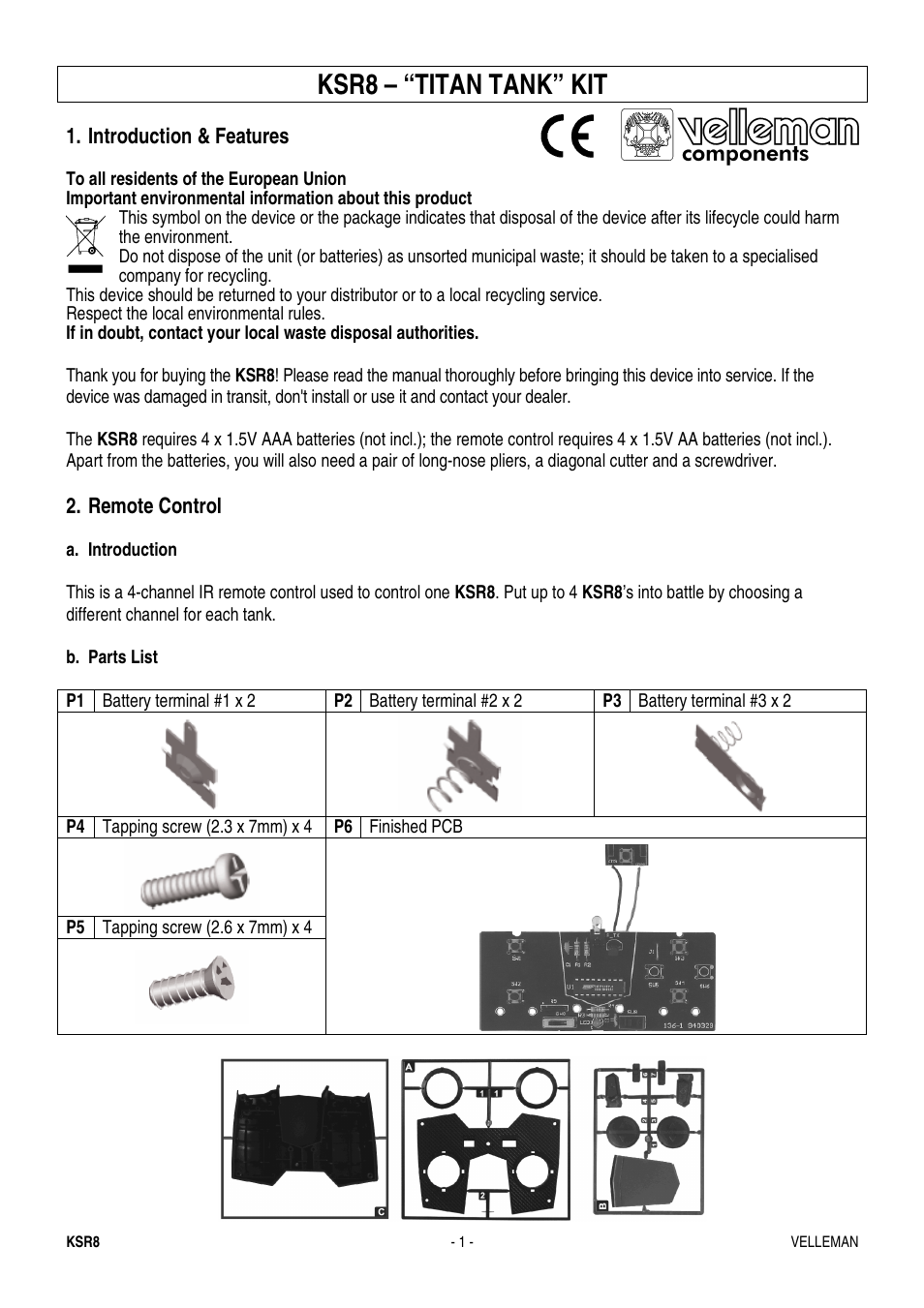Velleman KSR8 User Manual | 16 pages