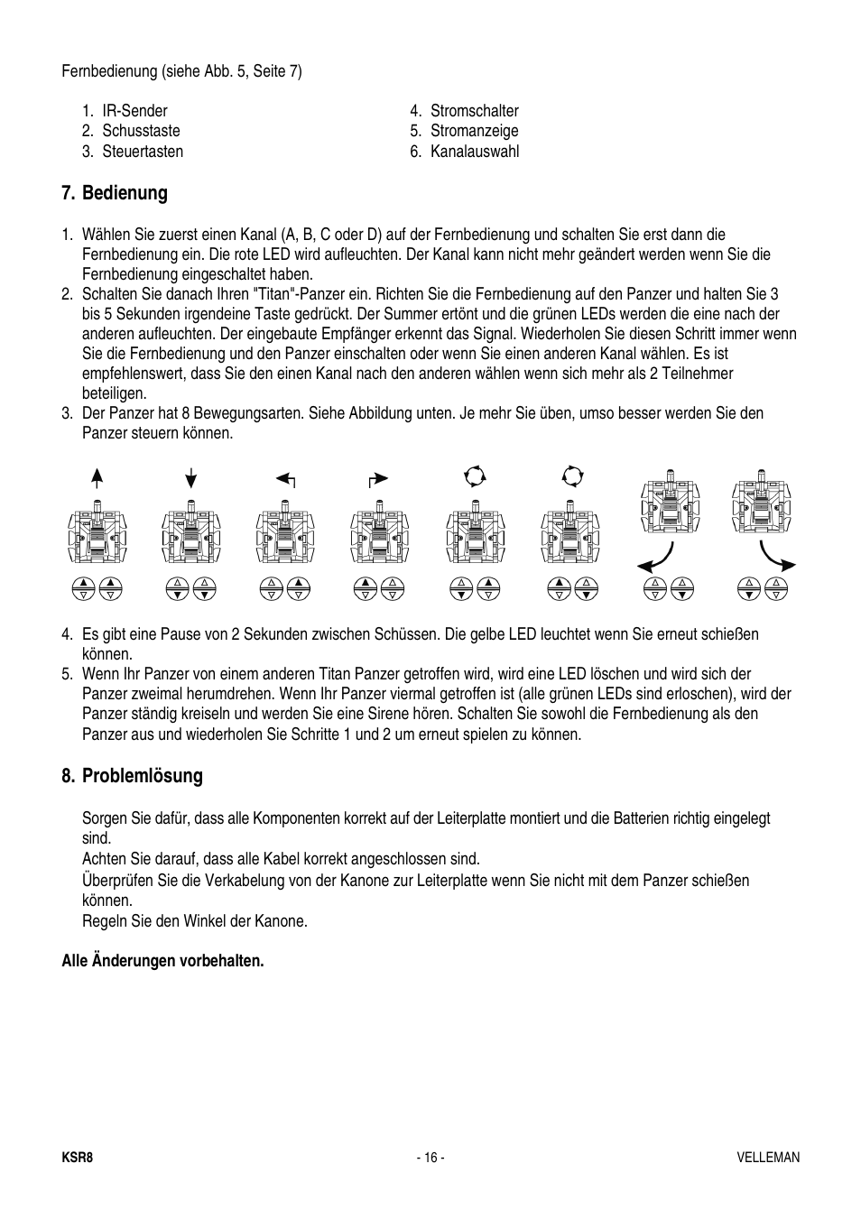 Velleman KSR8 User Manual | Page 16 / 16