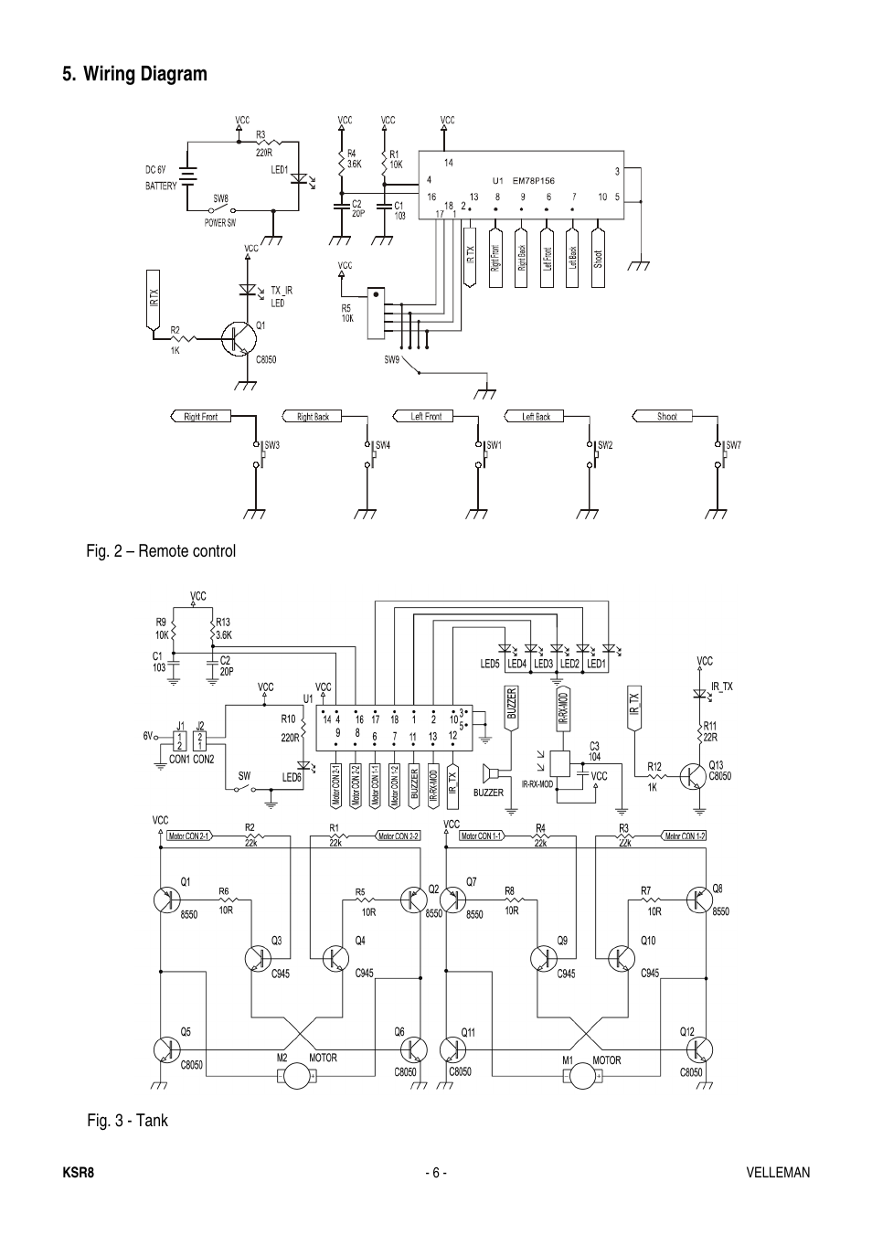 Wiring diagram | Velleman KSR8 User Manual | Page 6 / 16