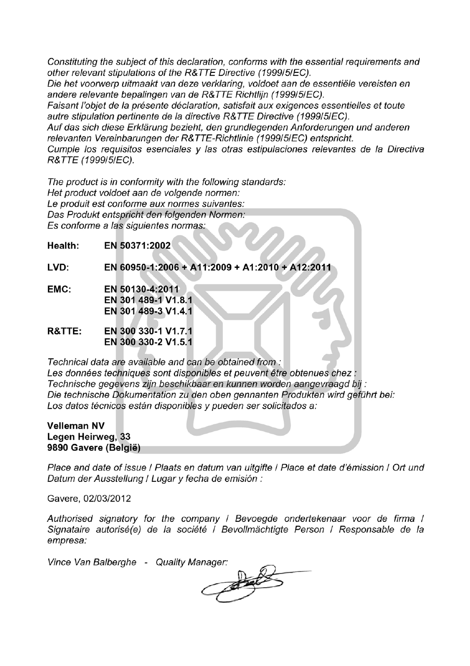 Velleman HAA2866 User Manual | Page 47 / 47