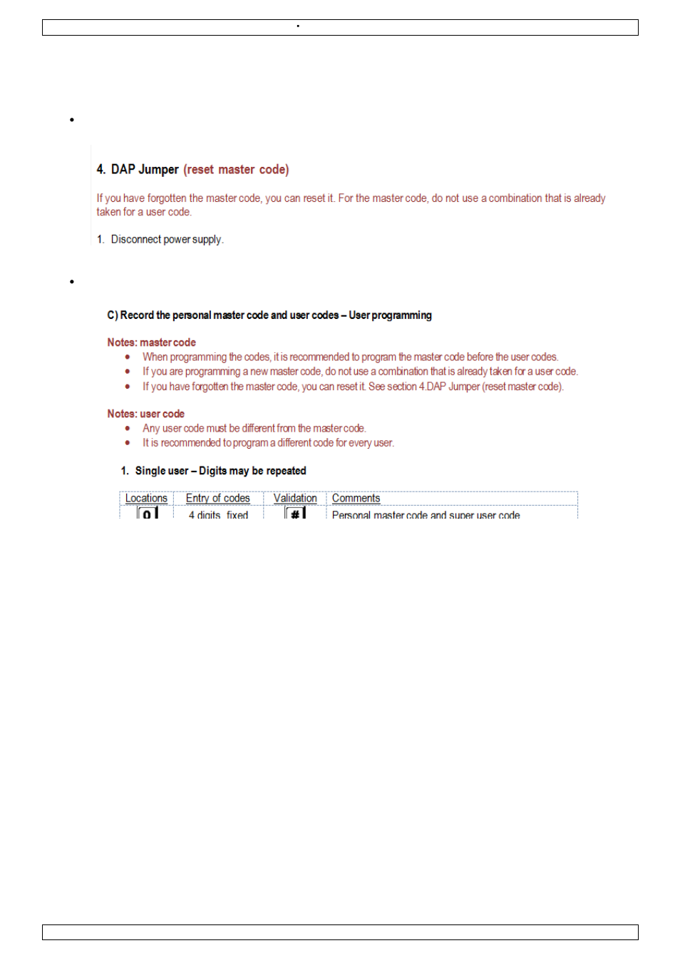 English | Velleman HAA85BL Setting Master Code and User Code User Manual | Page 2 / 6