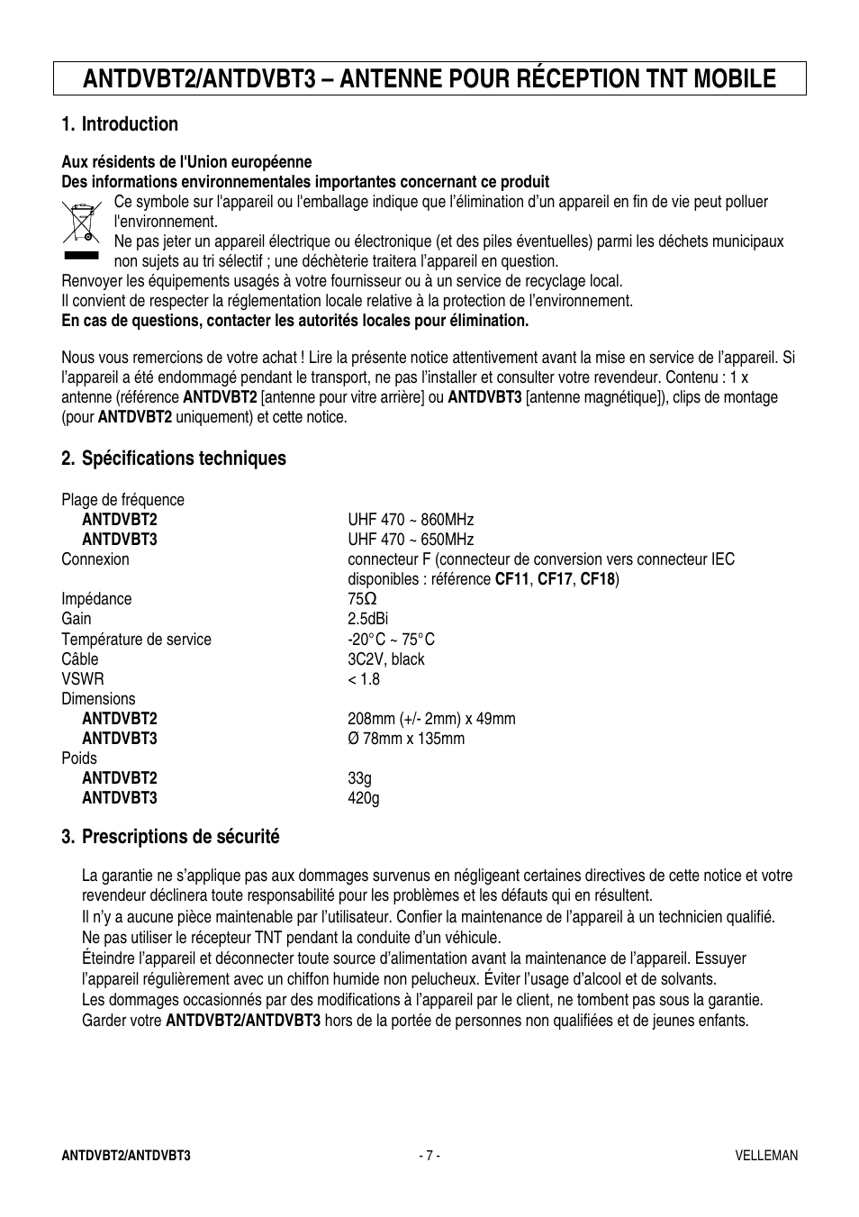 Velleman ANTDVBT2 User Manual | Page 7 / 12