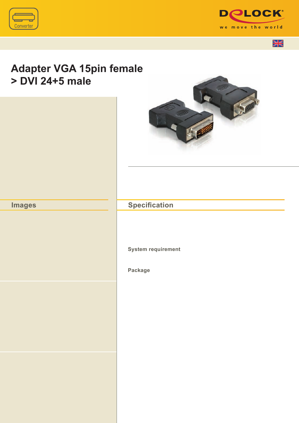 DeLOCK 65016 User Manual | 1 page