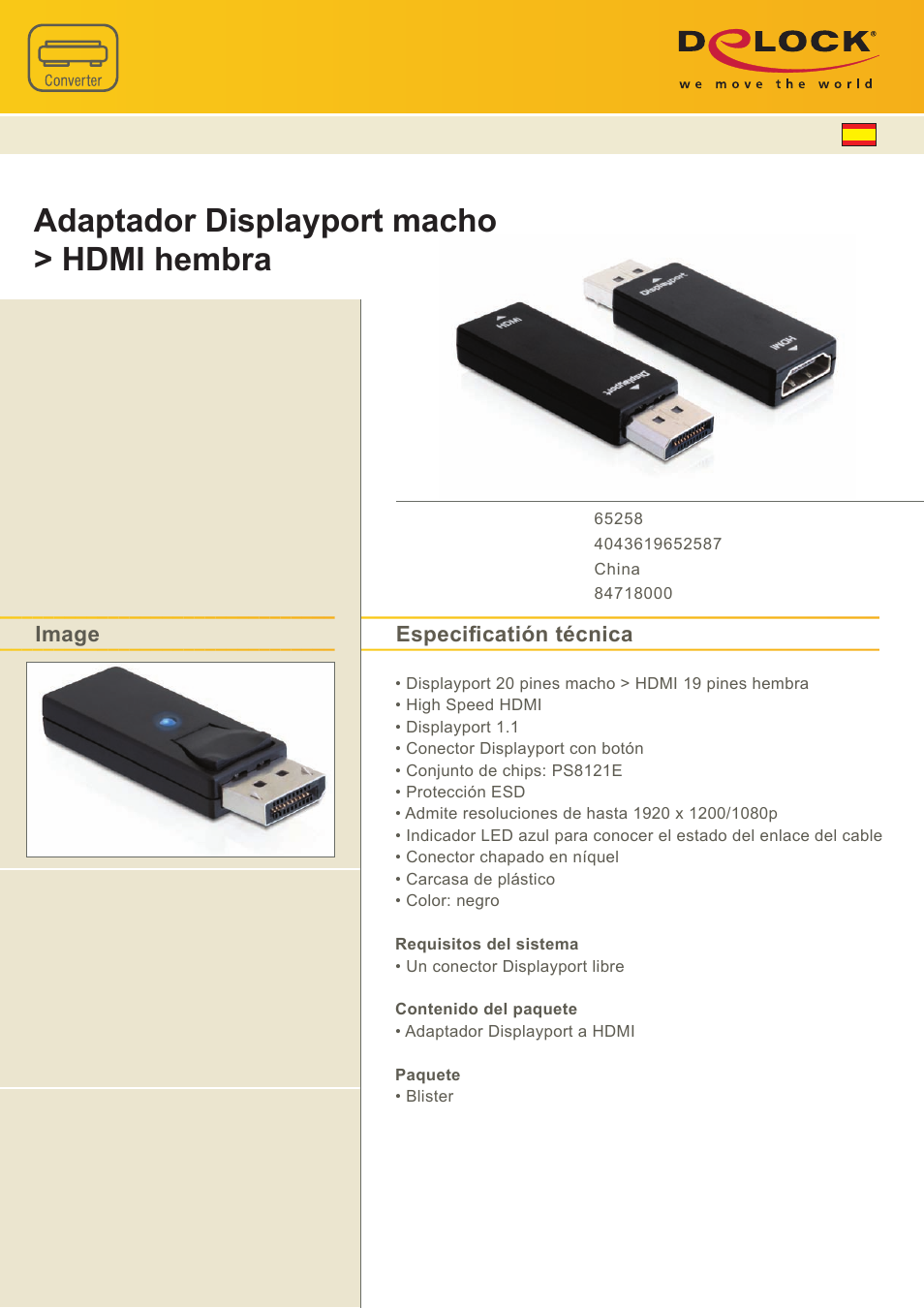 DeLOCK 65258 User Manual | 1 page