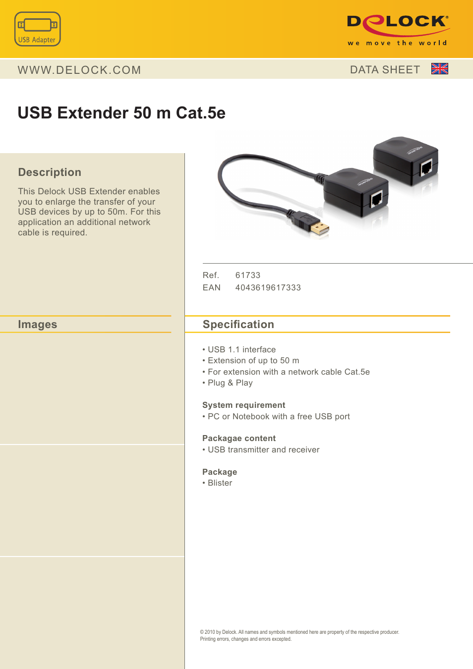 DeLOCK 61733 User Manual | 1 page