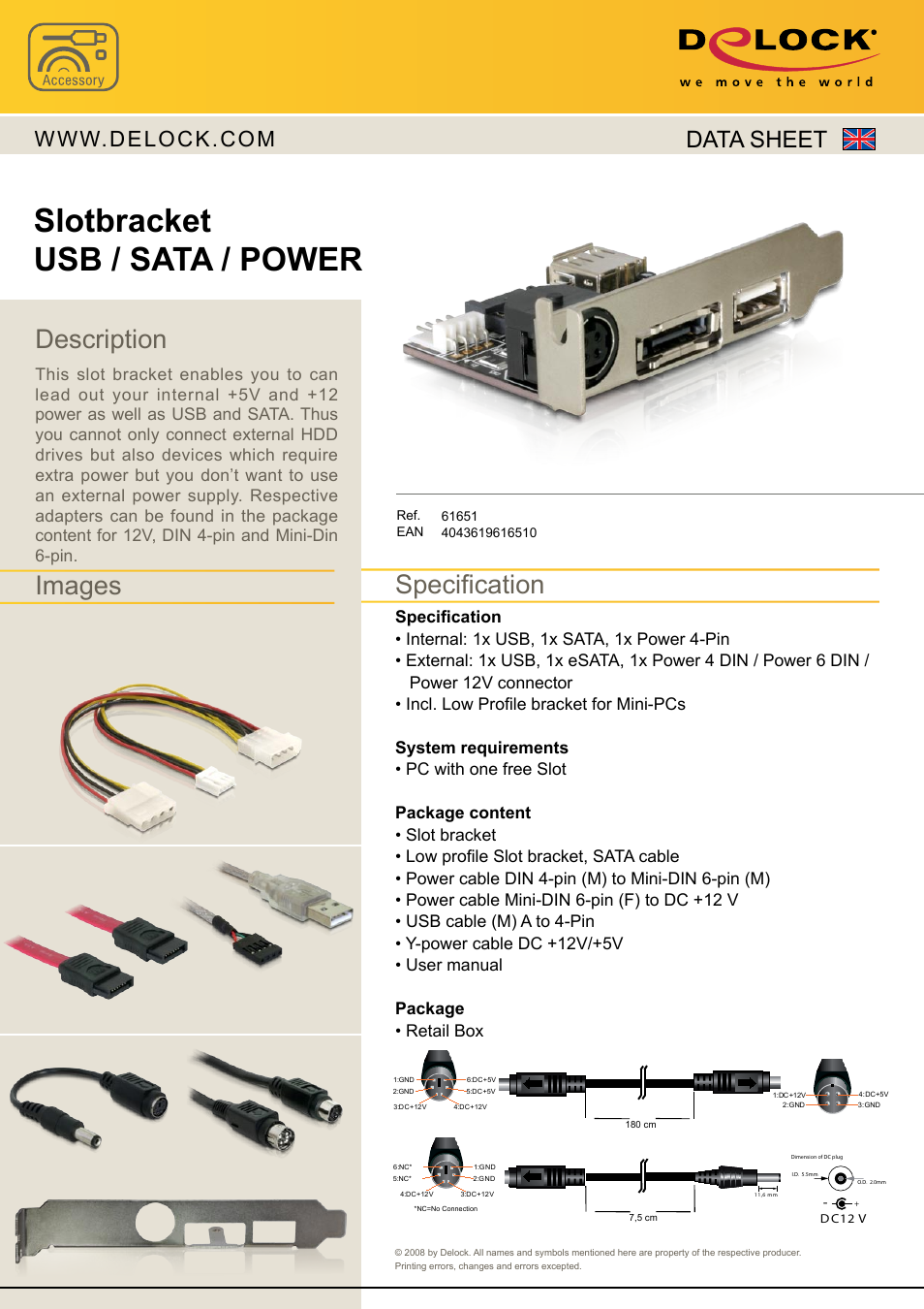 DeLOCK 61651 User Manual | 1 page