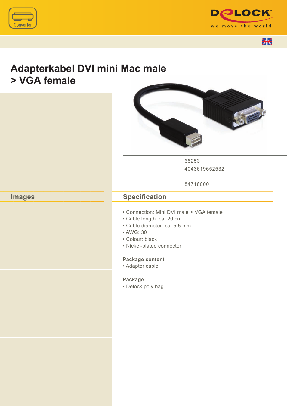 DeLOCK 65253 User Manual | 1 page