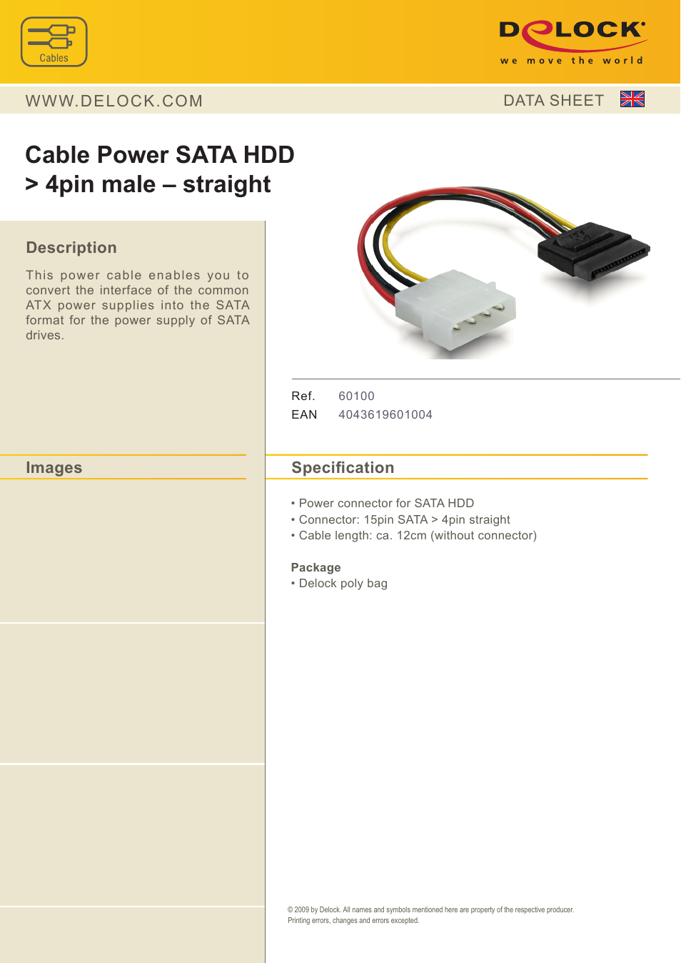 DeLOCK 60100 User Manual | 1 page