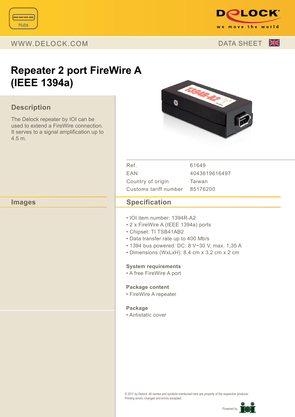 DeLOCK 61649 User Manual | 1 page