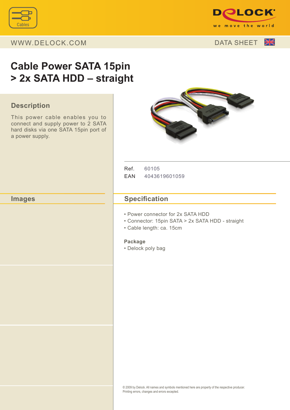 DeLOCK 60105 User Manual | 1 page