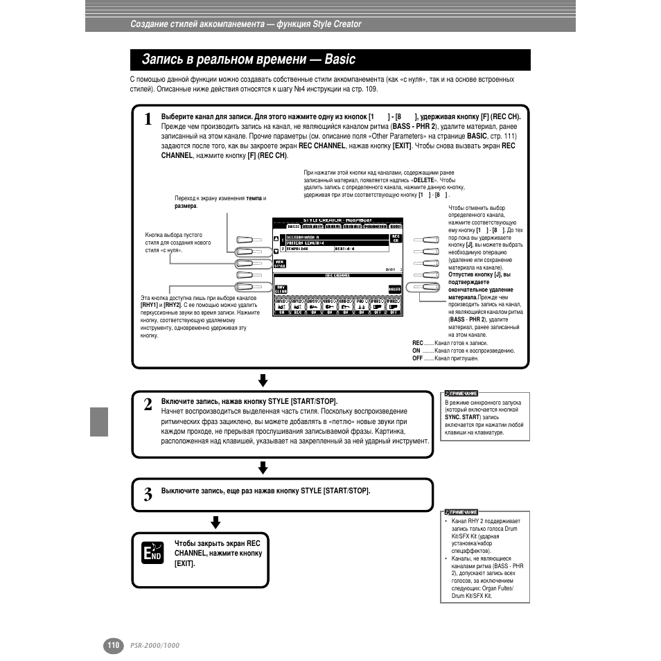 Б‡флт¸ ‚ рв‡о¸муп ‚рвпвмл — basic, Б‡флт¸ ‚ в‡о¸муп ‚ впвмл — basic, Впвмл (тъ . 110) | Yamaha PSR-2000 User Manual | Page 109 / 170