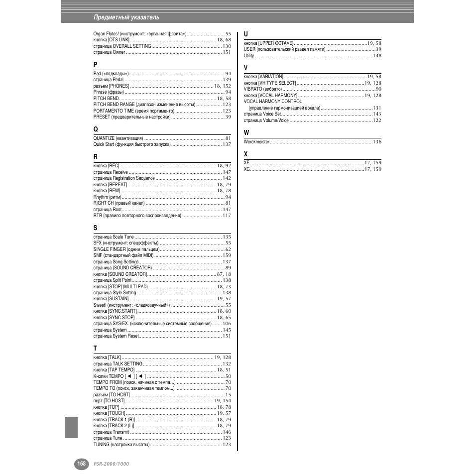 Yamaha PSR-2000 User Manual | Page 167 / 170