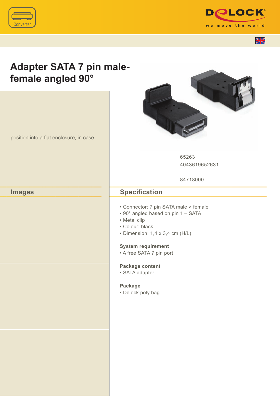 DeLOCK 65263 User Manual | 1 page