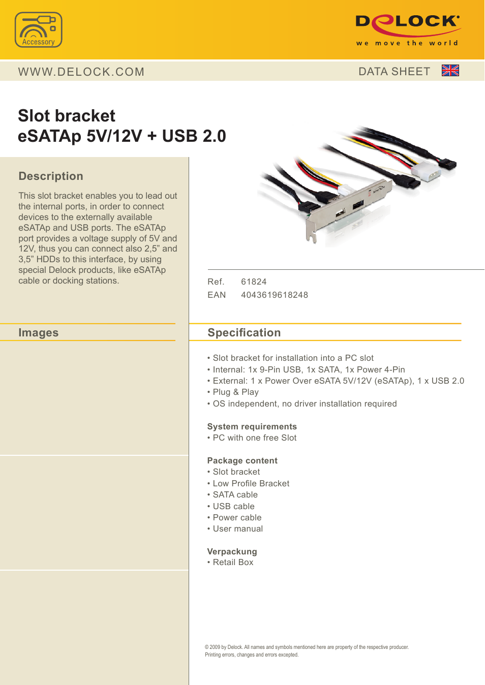 DeLOCK 61824 User Manual | 1 page