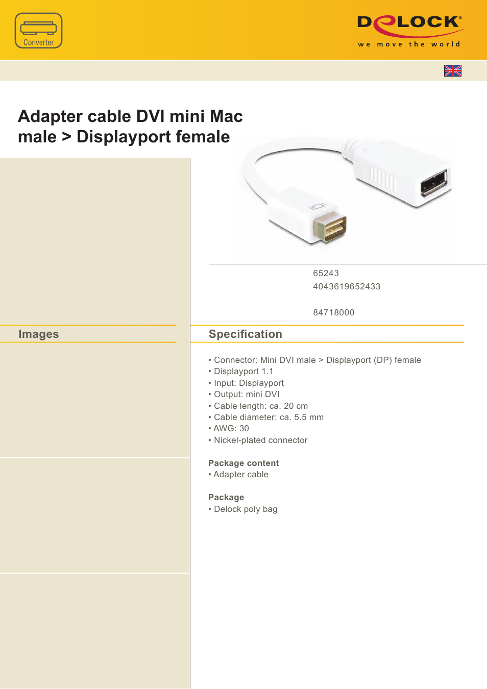 DeLOCK 65243 User Manual | 1 page